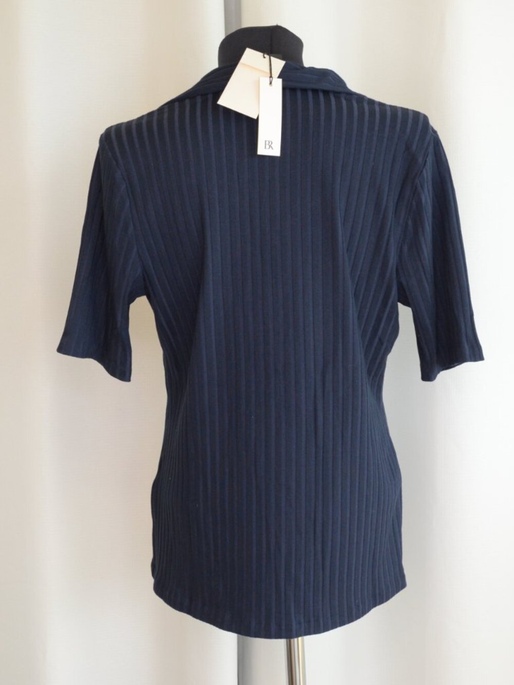 NWT Banana Republic Navy Ribbed Button Up Shirt Sz M - Picture 4 of 7